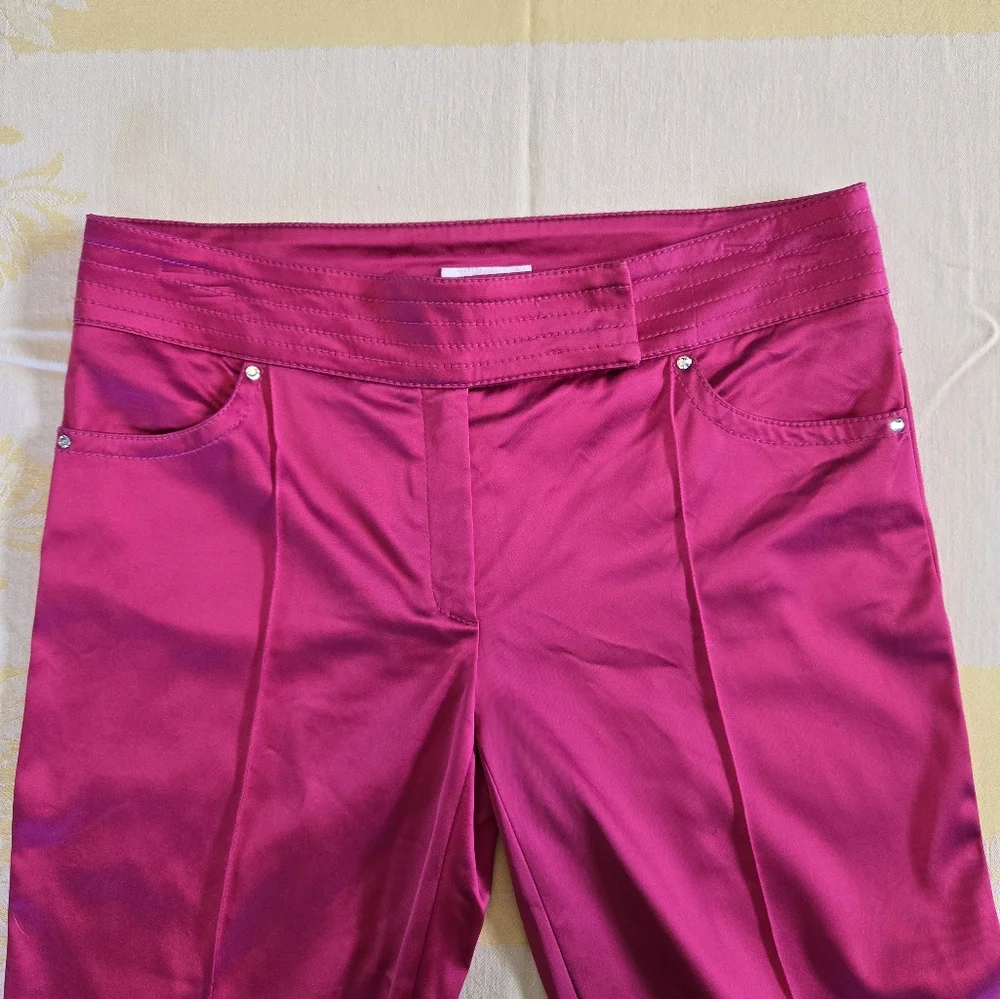 Escada Mid/Low Rise Satin Finish Pants - Picture 7 of 13